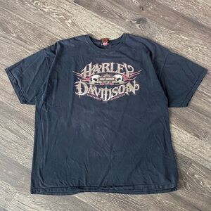 Harley-Davidson Men’s Black Graphic T-Shirt 2XL Biker Rider Street